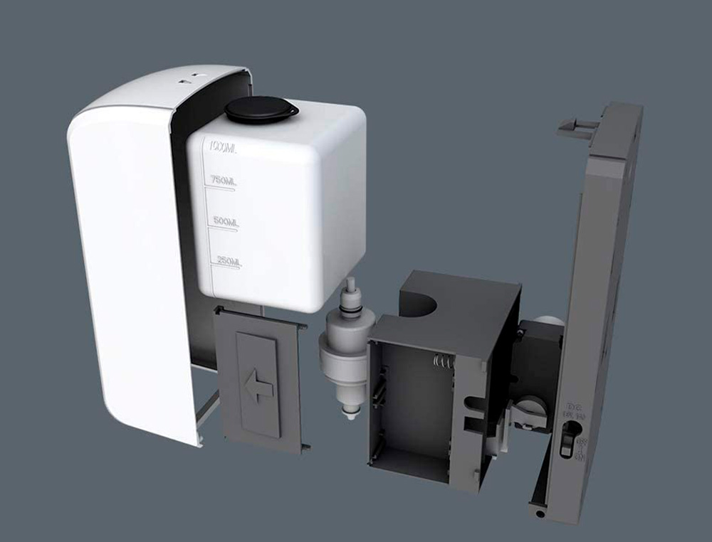 DISPENSADOR HIGIENICO DE SABAO AUTOMATICO COM SENSOR Q-CONNECT 1000 ML COR BRANCO 13X11,5X27 CM