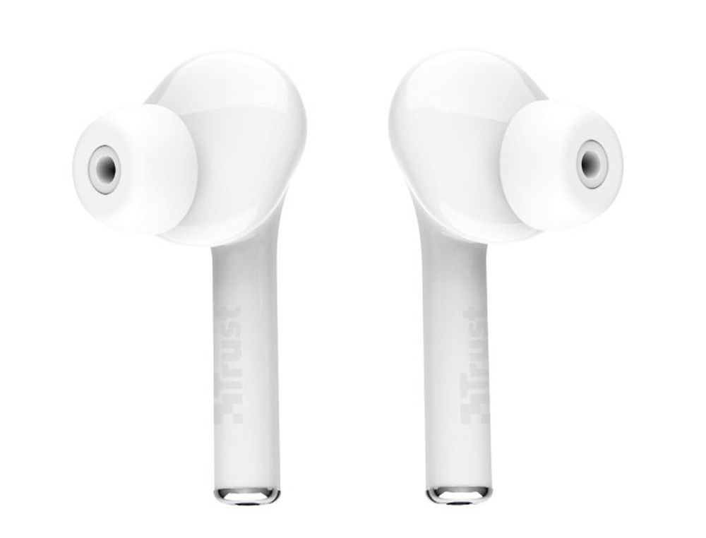 AURICULAR TRUST NIKA SEM FIOS BLUETOOTH COM ESTOJO DE CARREGAMENTO COR BRANCO