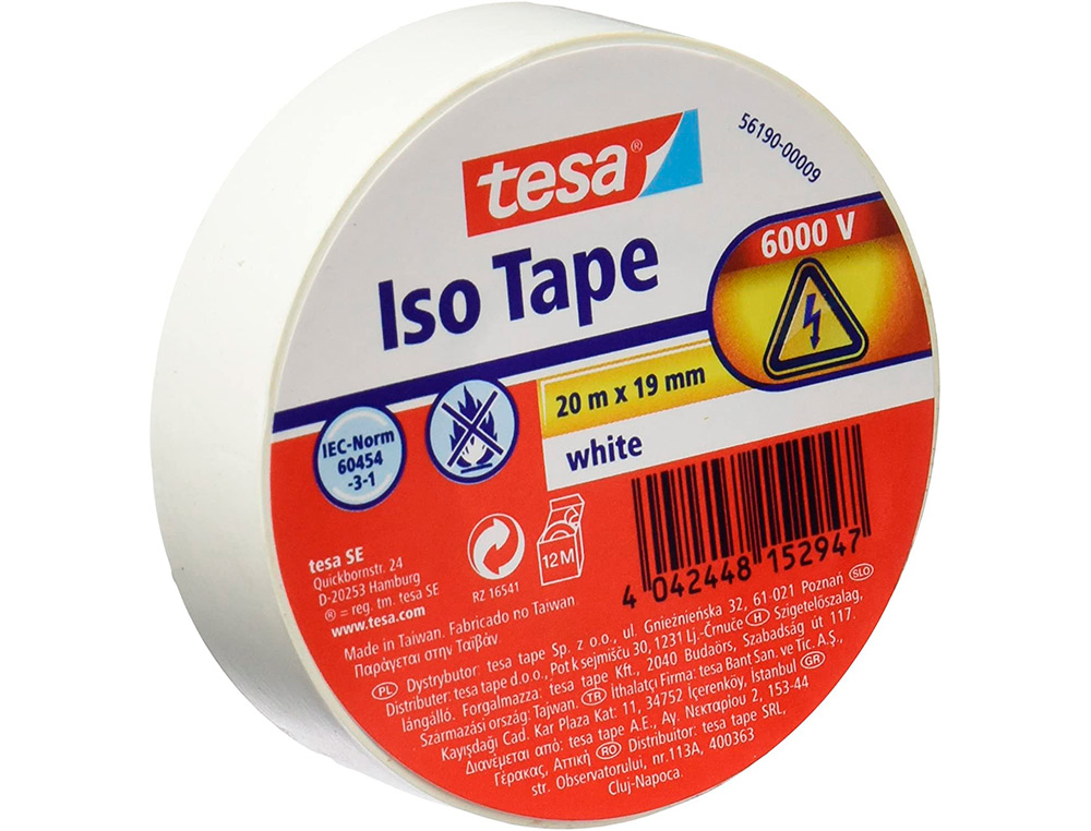 FITA ADESIVA ISOLADORA TESA 20MT X 19 MM COR BRANCO