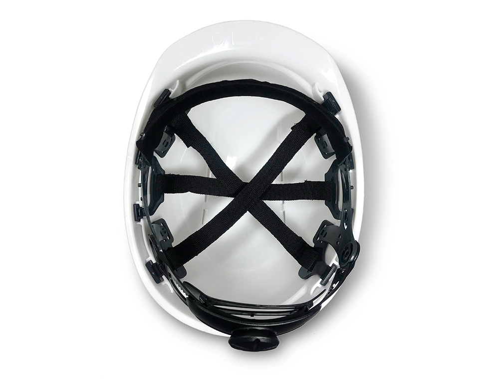 CAPACETE FARU POLIETILENO VENTILADO 6 PONTOS FIXACAO AJUSTE ROLETA COR BRANCO
