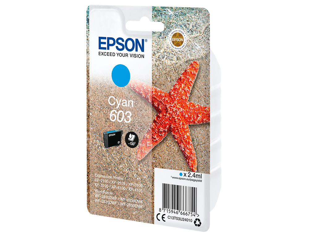TINTEIRO EPSON CIAN STD ESTRELA DO MAR 1 603 RF / AM SINGLE