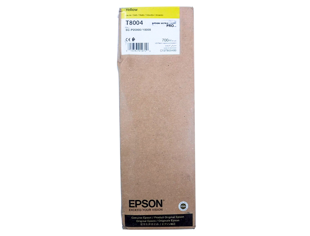 TINTEIRO EPSON SINGLEPACK AMARELO T800400 ULTRACHROME PRO 700ML