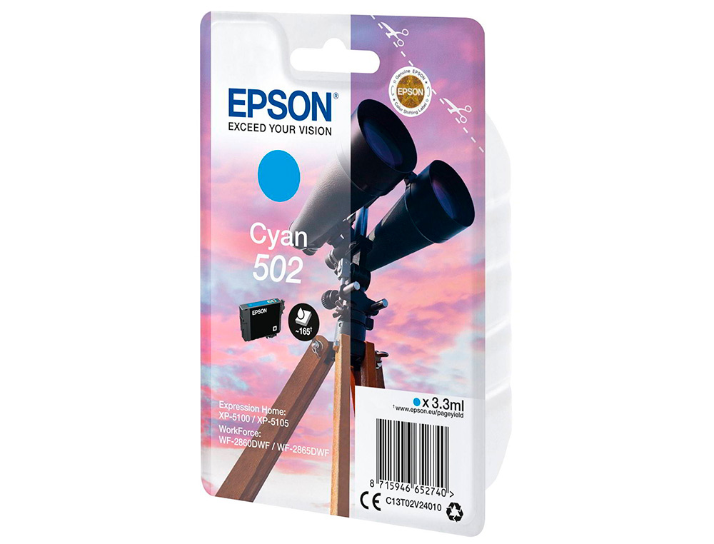 TINTEIRO EPSON SINGLEPACK CIAN 502 INK
