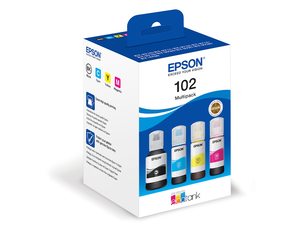 INK-EPSON /102 ECOTANK MULTIPACK FRASCO INK /ECOTANK ET-2700 / ET-2750 / ET-2751 / ET-2756 / ET-3700 /