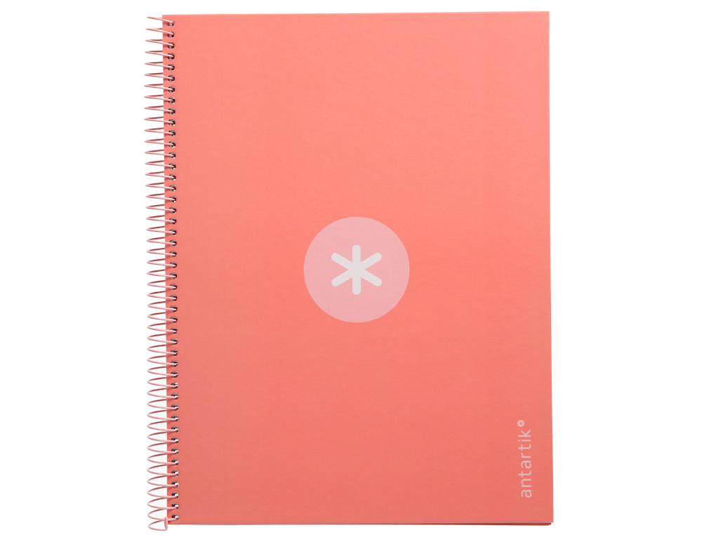 CADERNO ESPIRAL A4 MICRO ANTARTIK CAPA FORRADA 80F 90 GR QUADRICULA 5MM 1 BANDA 4 FUROS COR ROSA CLARO