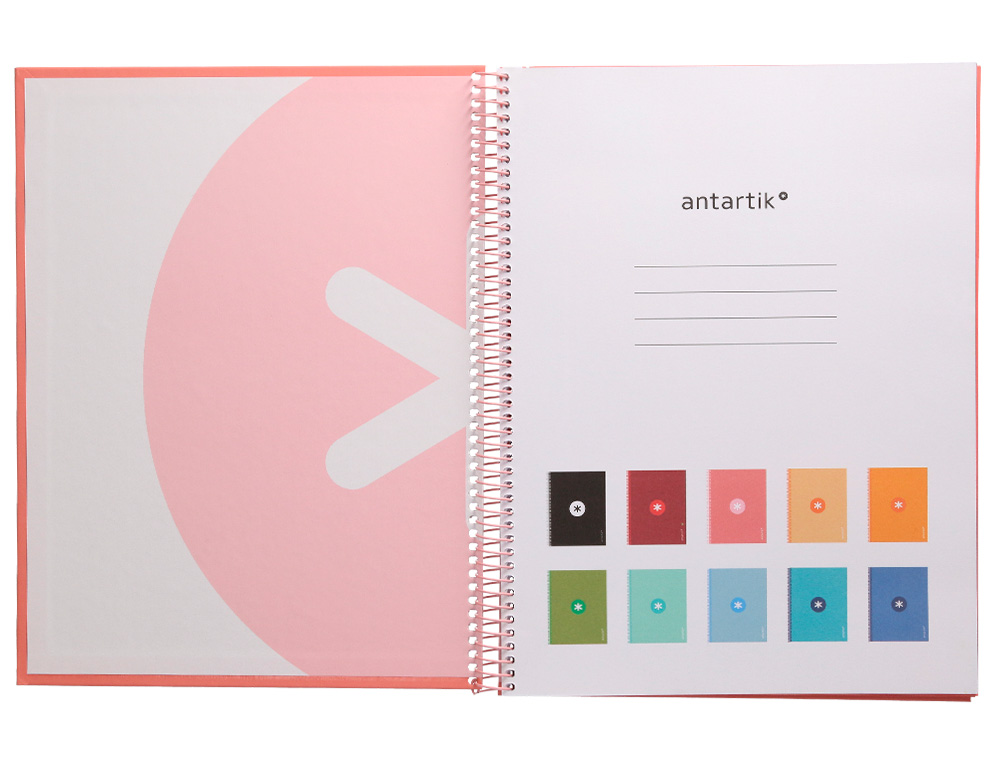 CADERNO ESPIRAL A4 MICRO ANTARTIK CAPA FORRADA 80F 90 GR QUADRICULA 5MM 1 BANDA 4 FUROS COR ROSA CLARO