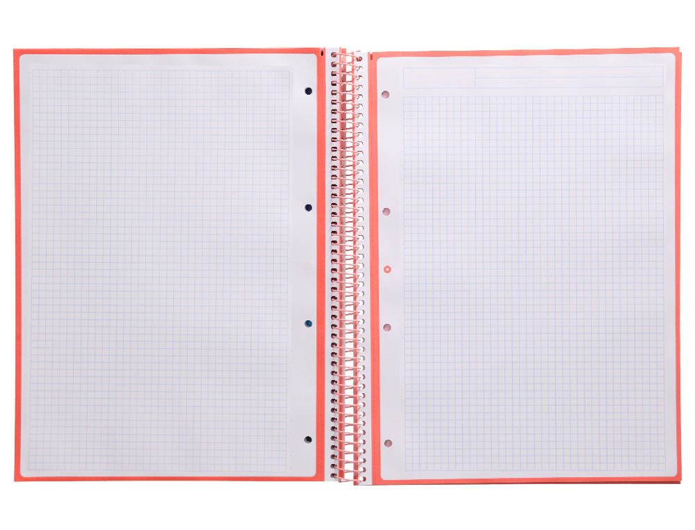 CADERNO ESPIRAL A4 MICRO ANTARTIK CAPA FORRADA 80F 90 GR QUADRICULA 5MM 1 BANDA 4 FUROS COR ROSA CLARO