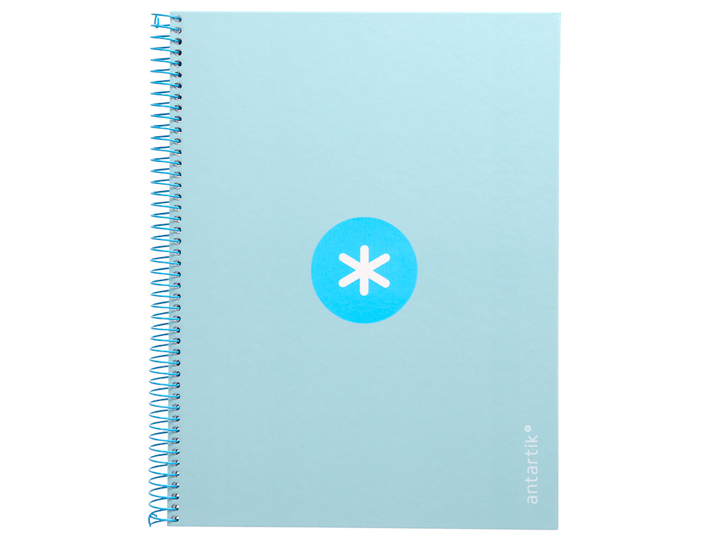 CADERNO ESPIRAL A4 MICRO ANTARTIK CAPA FORRADA 80F 90 GR HORIZONTAL 1 BANDA 4 FUROS COR CELESTE