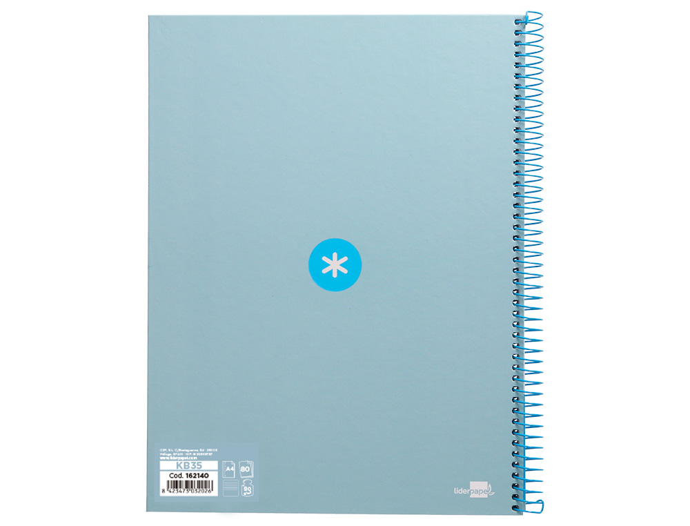 CADERNO ESPIRAL A4 MICRO ANTARTIK CAPA FORRADA 80F 90 GR HORIZONTAL 1 BANDA 4 FUROS COR CELESTE