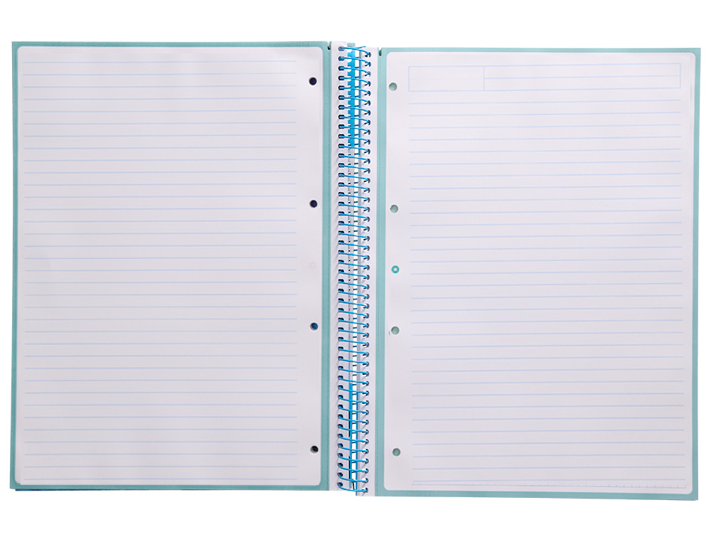 CADERNO ESPIRAL A4 MICRO ANTARTIK CAPA FORRADA 80F 90 GR HORIZONTAL 1 BANDA 4 FUROS COR CELESTE