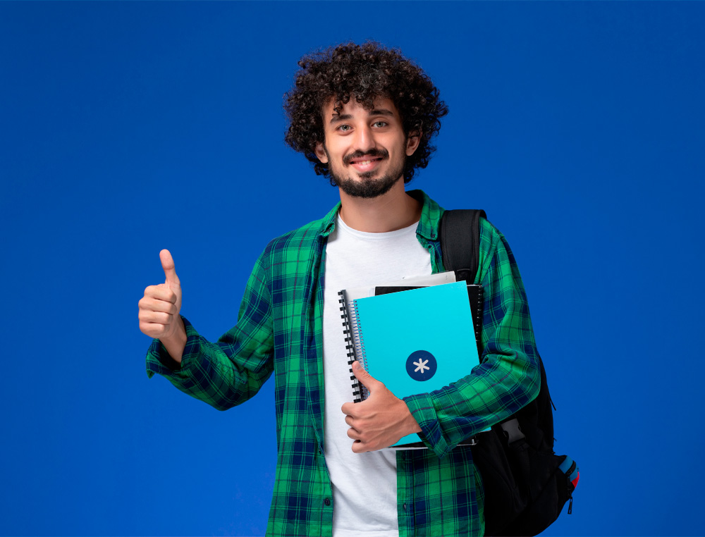 CADERNO ESPIRAL A4 MICRO ANTARTIK CAPA FORRADA 80F 90 GR HORIZONTAL 1 BANDA 4 FUROS COR TURQUESA