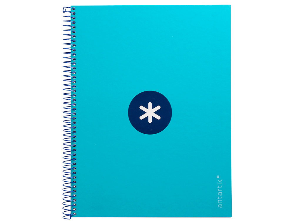 CADERNO ESPIRAL A4 MICRO ANTARTIK CAPA FORRADA 80F 90 GR HORIZONTAL 1 BANDA 4 FUROS COR TURQUESA