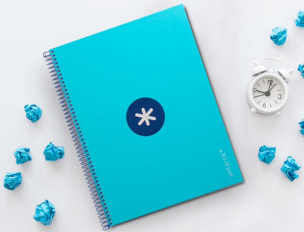 CADERNO ESPIRAL A4 MICRO ANTARTIK CAPA FORRADA 80F 90 GR HORIZONTAL 1 BANDA 4 FUROS COR TURQUESA