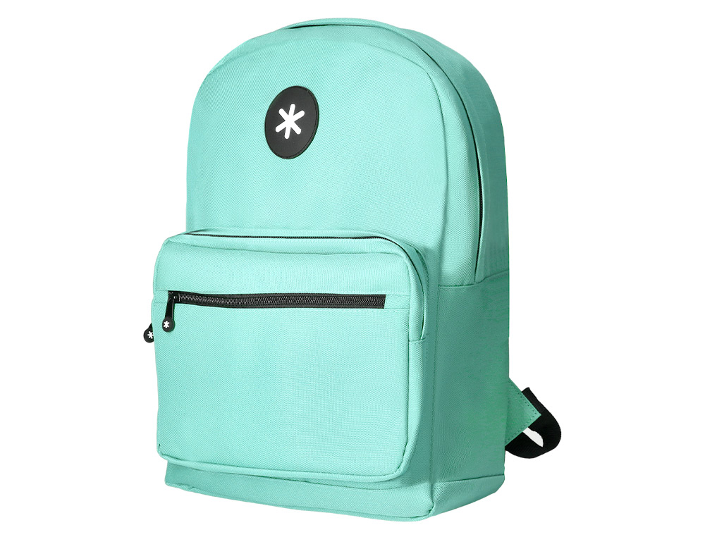 MOCHILA ANTARTIK COM ASA E BOLSO FRONTAL COM FECHO COR VERDE MENTA 320X140X430 MM