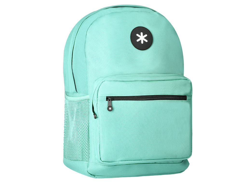 MOCHILA ANTARTIK COM ASA E BOLSO FRONTAL COM FECHO COR VERDE MENTA 320X140X430 MM