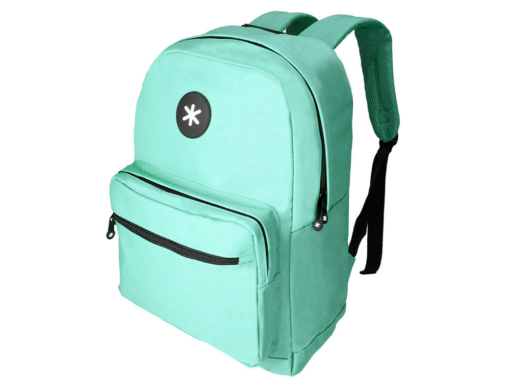 MOCHILA ANTARTIK COM ASA E BOLSO FRONTAL COM FECHO COR VERDE MENTA 320X140X430 MM