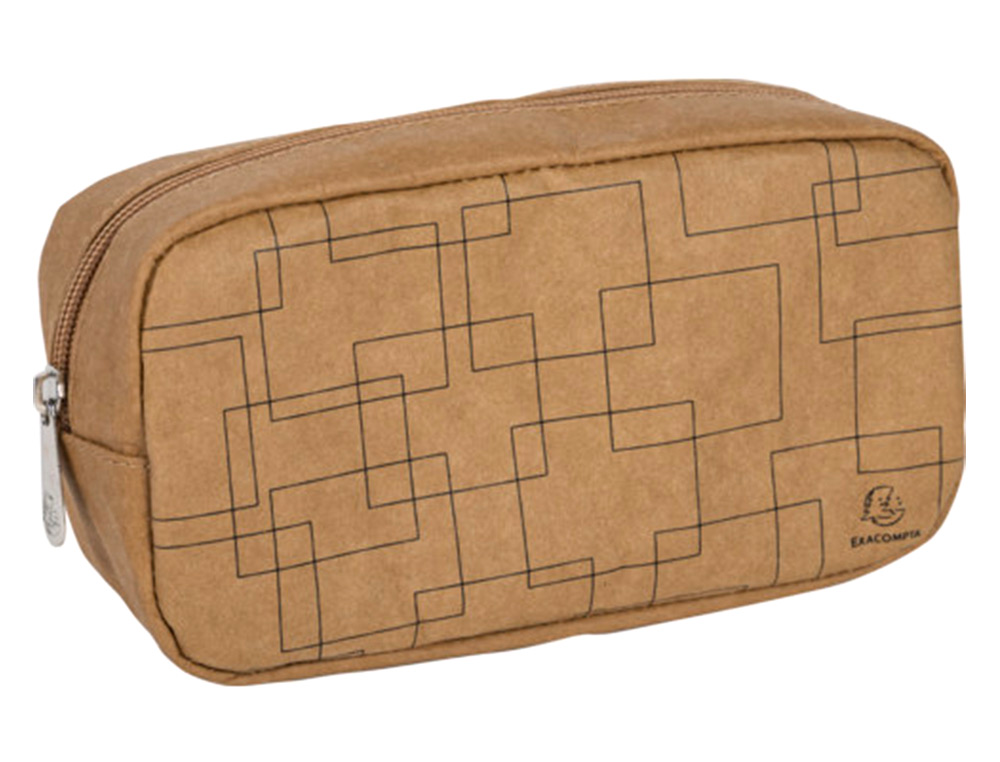 ESTOJO ESCOLAR EXACOMPTA ETERNECO COURO IMITACAO VEGETAL GRANDE RETANGULAR 105X75X205 MM