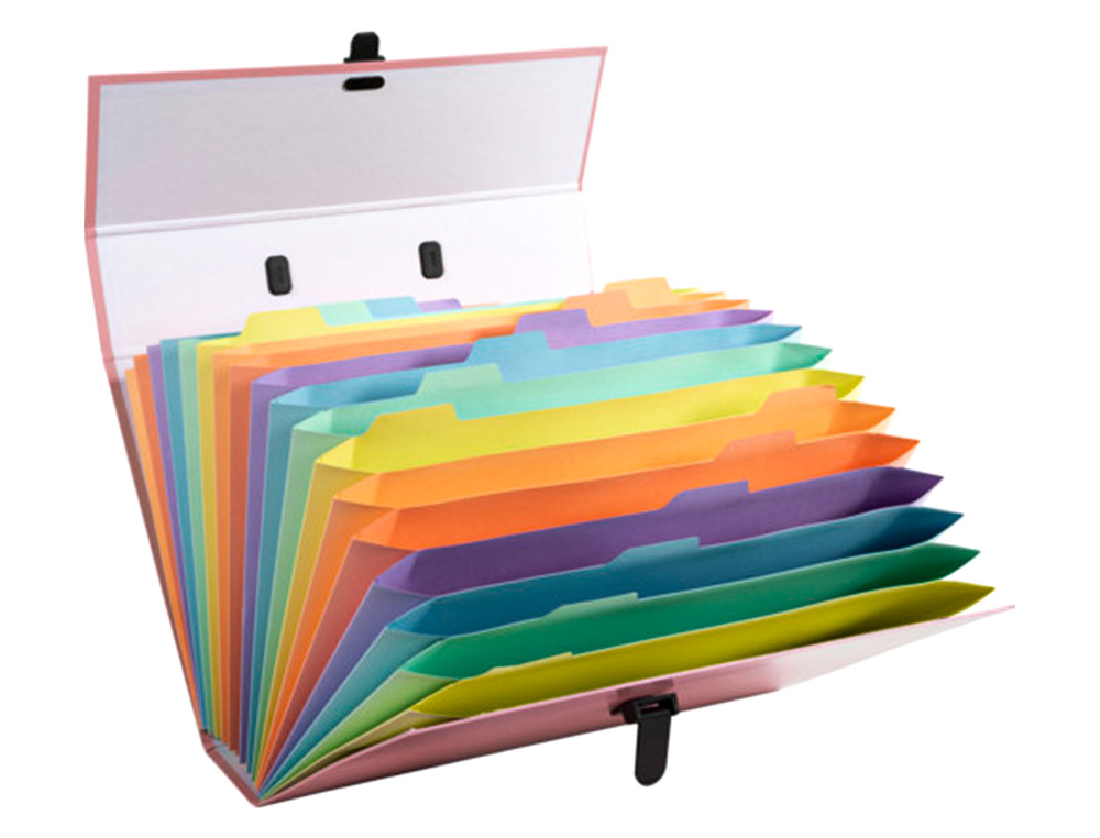 PASTA EXACOMPTA AQUAREL COM REVESTIMENTO DE CARTOLINA 18 DEPARTAMENTOS CORES SORTIDAS