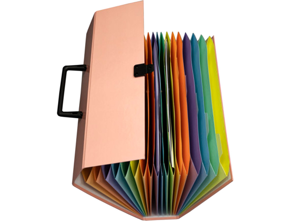 PASTA EXACOMPTA AQUAREL COM REVESTIMENTO DE CARTOLINA 18 DEPARTAMENTOS CORES SORTIDAS