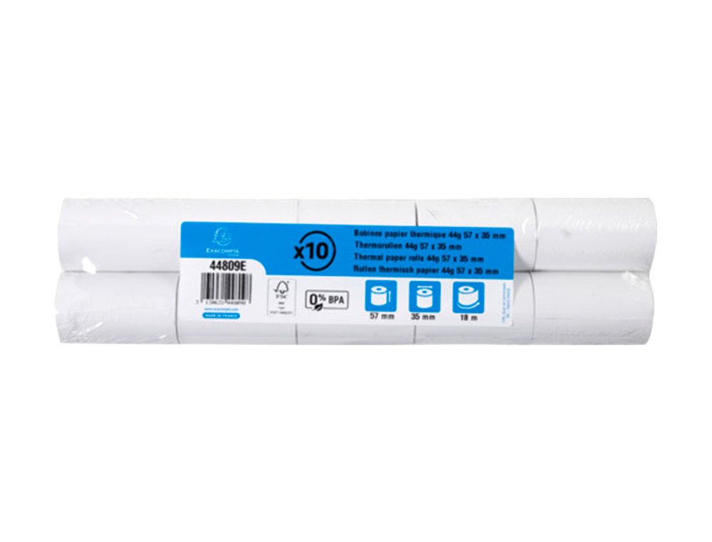 ROLO CALCULADORA EXACOMPTA SAFE CONTACT TERMICO 57 MM X 35 MM 44 G/M2