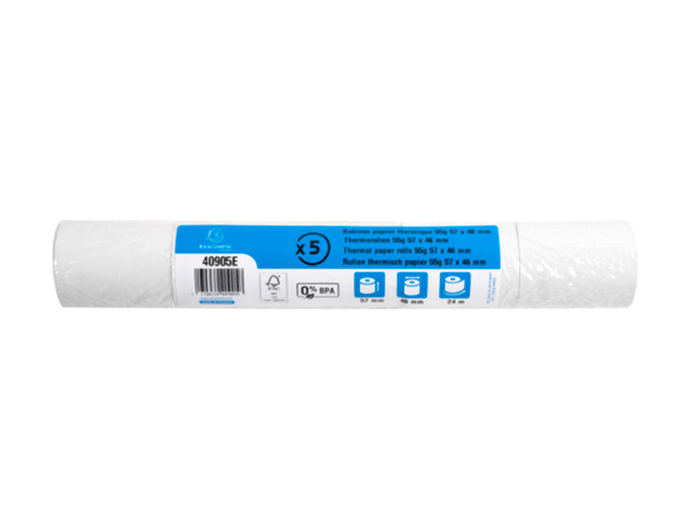 ROLO CALCULADORA EXACOMPTA SAFE CONTACT TERMICO 57 MM X 46 MM 55 G/M2