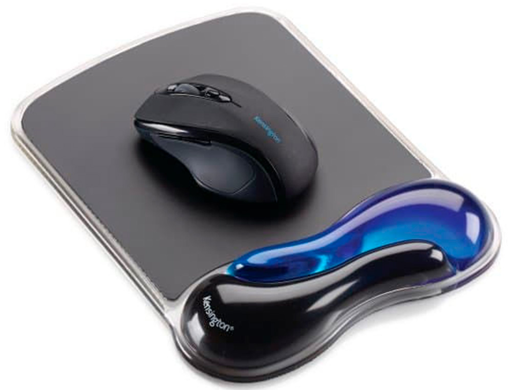 TAPETE PARA RATO KENSINGTON DUO GEL COM APOIO DE PULSOS COR PRETO/AZUL 240X182X25 MM