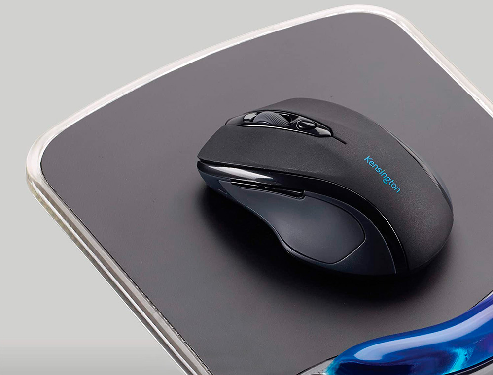 TAPETE PARA RATO KENSINGTON DUO GEL COM APOIO DE PULSOS COR PRETO/AZUL 240X182X25 MM