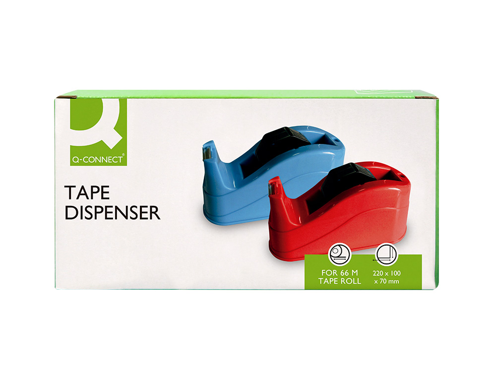 DESENROLADOR DE SECRETARIA Q-CONNECT PLASTICO PARA FITAS DE 66 MT COR VERMELHO 220X100X70 MM