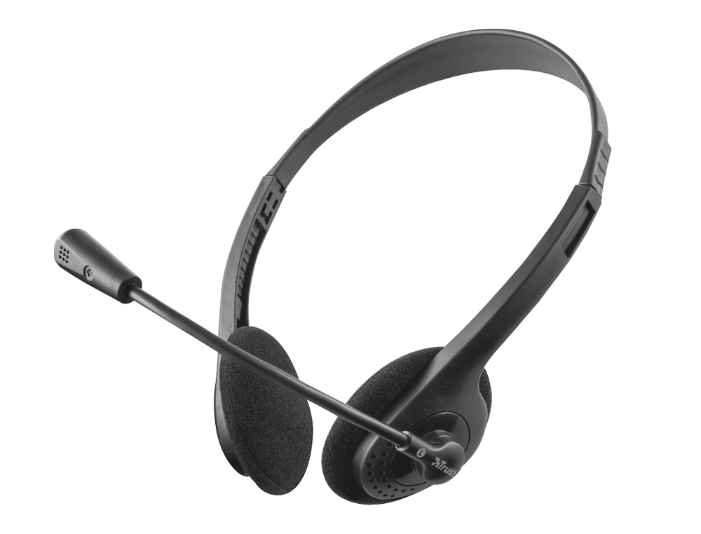 AURICULAR TRUST PRIMO CHAT HEADSET PARA PC E LAPTOP COMP. CABO 1,8 M COM MICROFONE CONEXAO JACK 3.5 MM COR PRETO