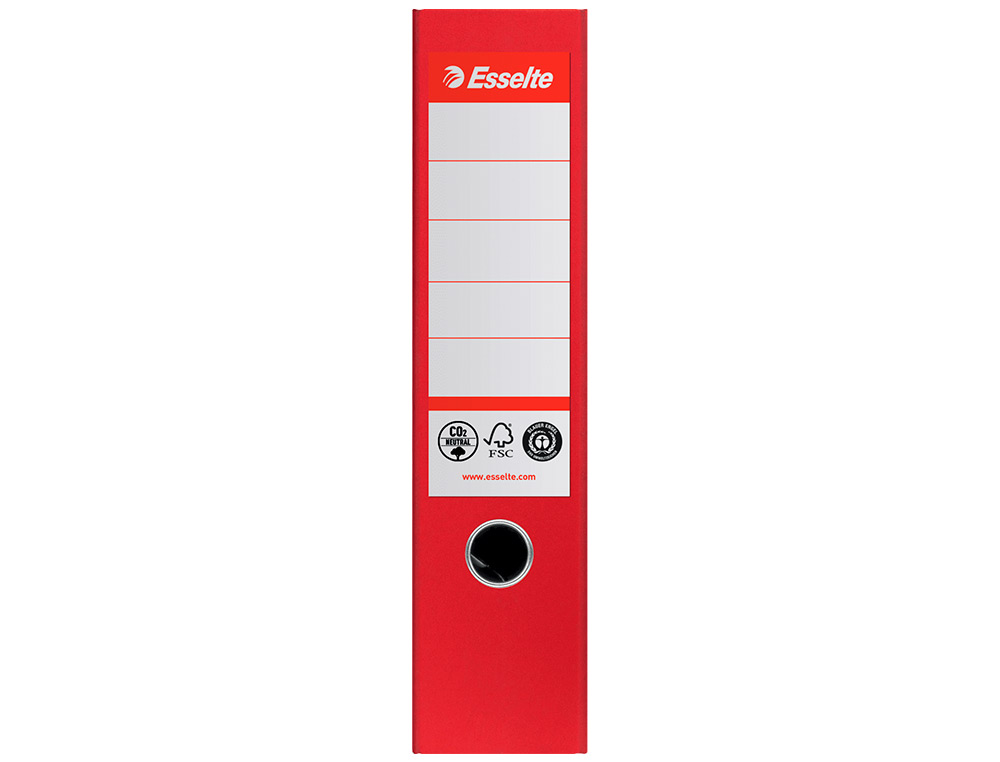 PASTA DE ARQUIVO DE ALAVANCA ESSELTE Nº1 CO2 NEUTRAL DIN A4 CARTAO FORRADO LOMBADA 75 MM VERMELHO VIVO