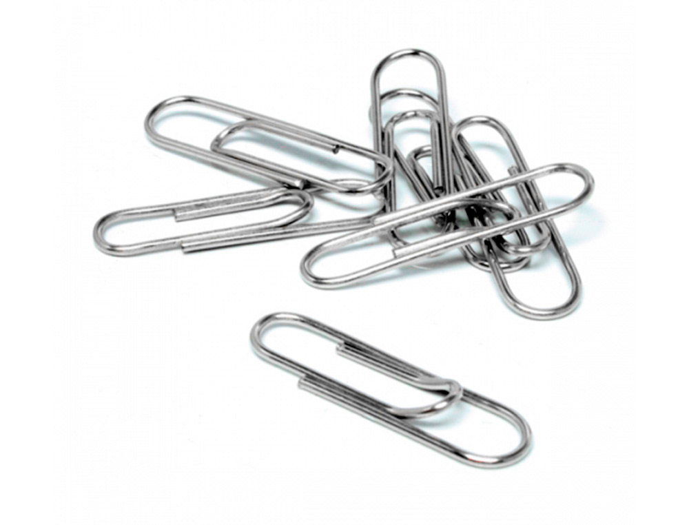 CLIPS NIQUELADOS Q-CONNECT Nº 4 PLANOS 50 MM CAIXA DE 100 UNIDADES