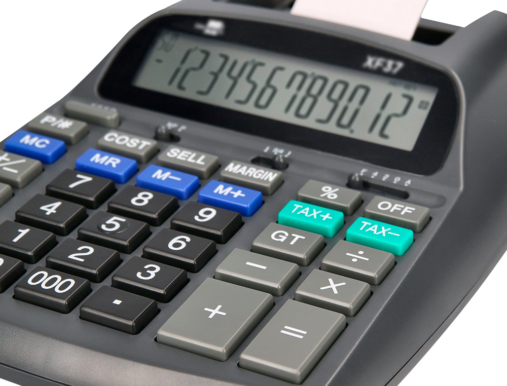CALCULADORA LIDERPAPEL DE SECRETARIA COM IMPRESSORA ECRA PAPEL 12 DIGITOS IMPRESSAO BICOLOR PRETA 225X158X56 MM