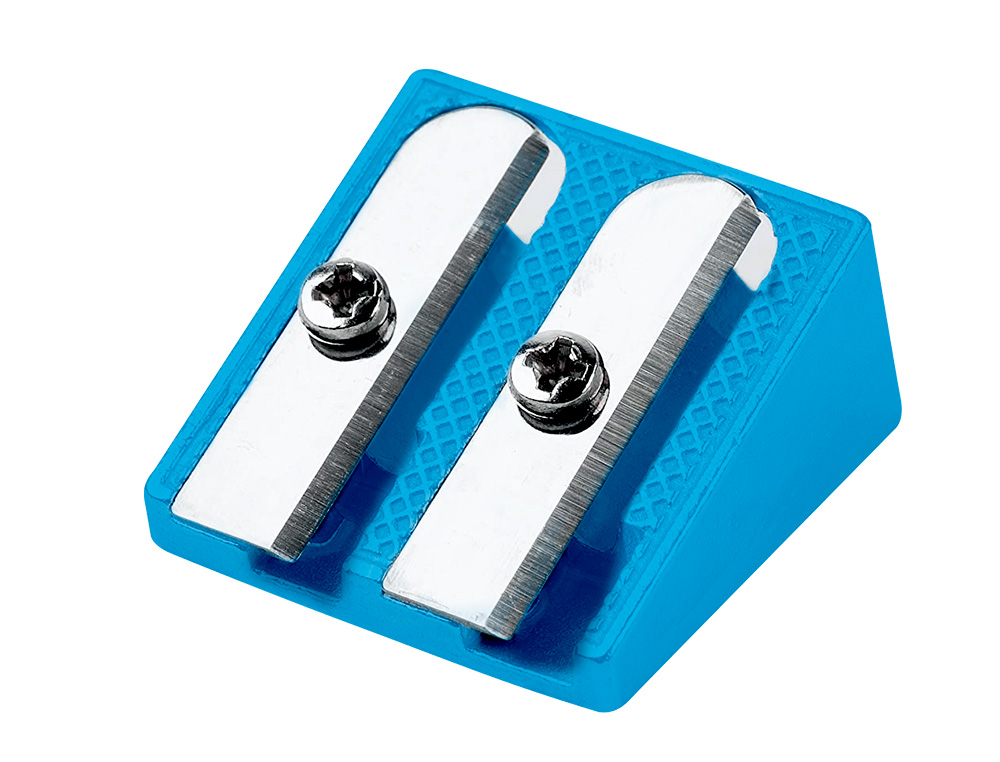 APARA LAPIS LIDERPAPEL METALICO 2 USOS COR AZUL