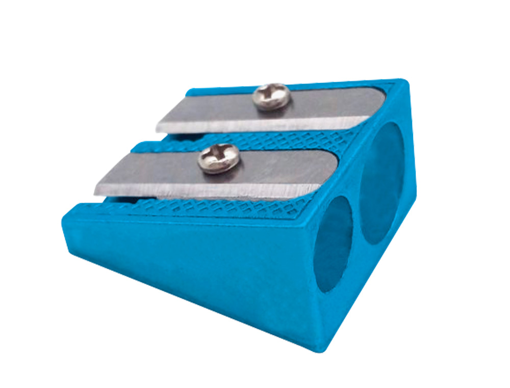APARA LAPIS LIDERPAPEL METALICO 2 USOS COR AZUL