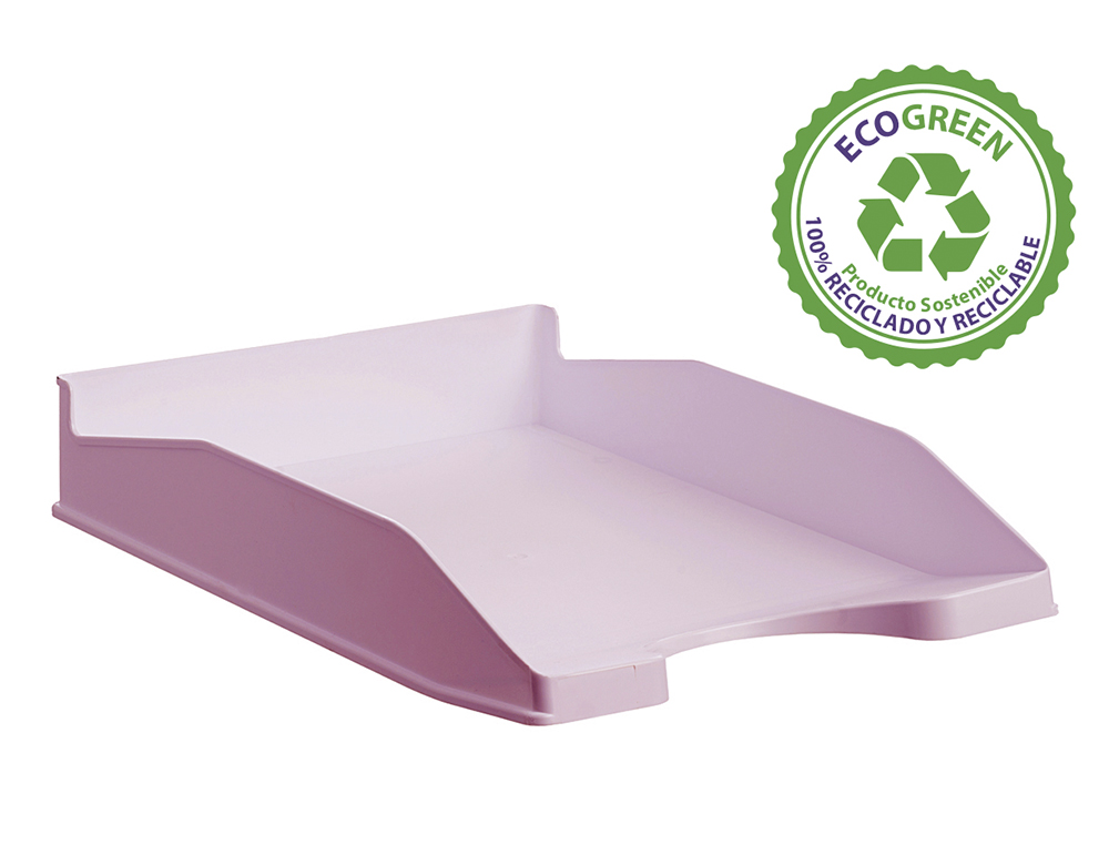 BANDEJA DE SECRETARIA ARCHIVO 2000 ECOGREEN PLASTICO 100% RECICLADO E RECICLAVEL EMPILHAVEL DIN A4 COR ROSA PASTEL