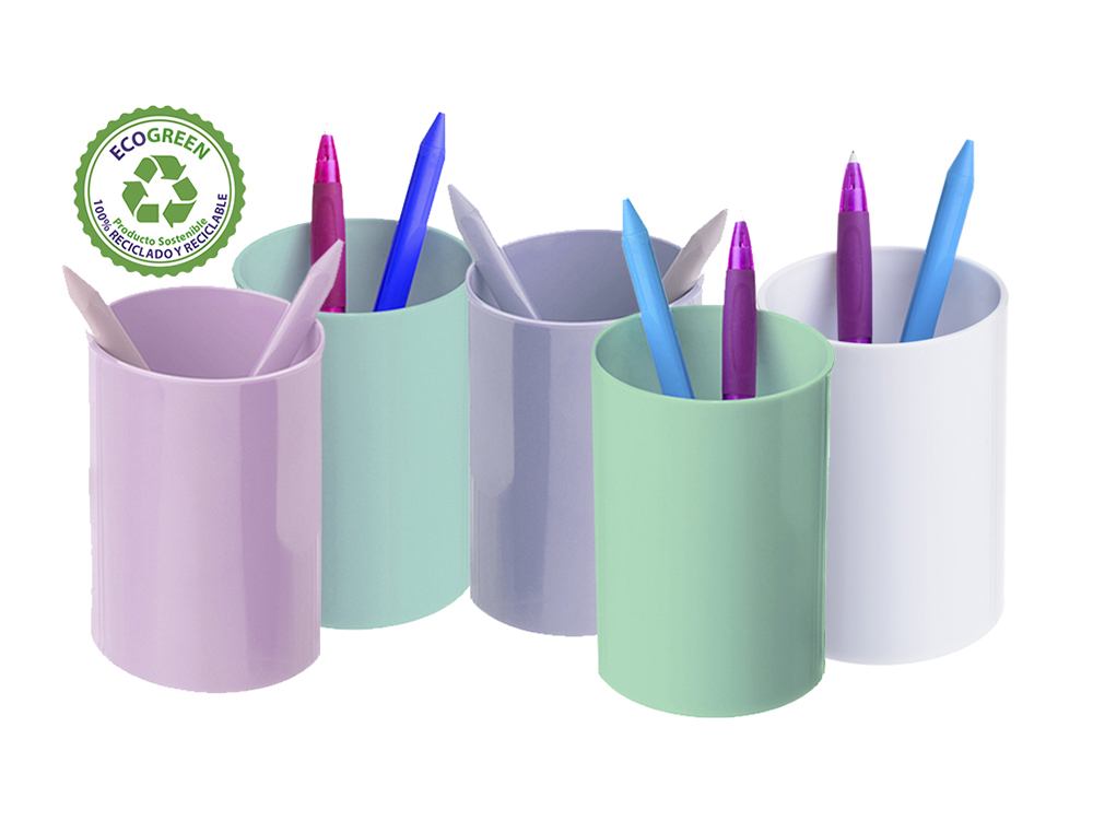 PORTA LAPIS ARCHIVO 2000 ECOGREEN PLASTICO 100% RECICLADO E RECICLAVEL COR ROSA PASTEL