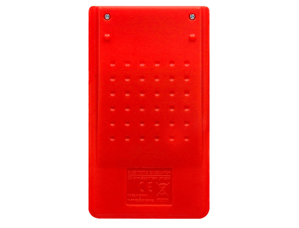 CALCULADORA LIDERPAPEL DE BOLSO XF11 8 DIGITOS SOLAR E PILHAS COR VERMELHO 115X65X8 MM