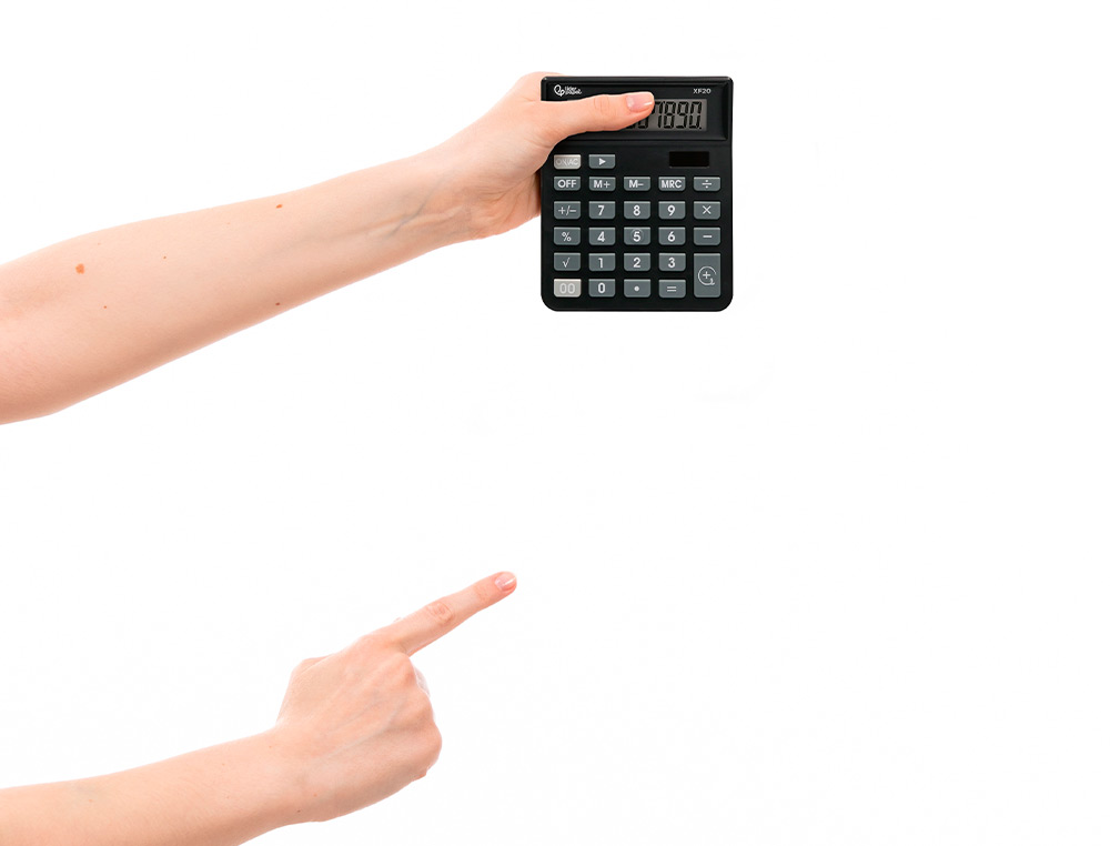 CALCULADORA LIDERPAPEL DE SECRETARIA XF20 10 DIGITOS SOLAR E PILHAS COR PRETO 127X105X24 MM
