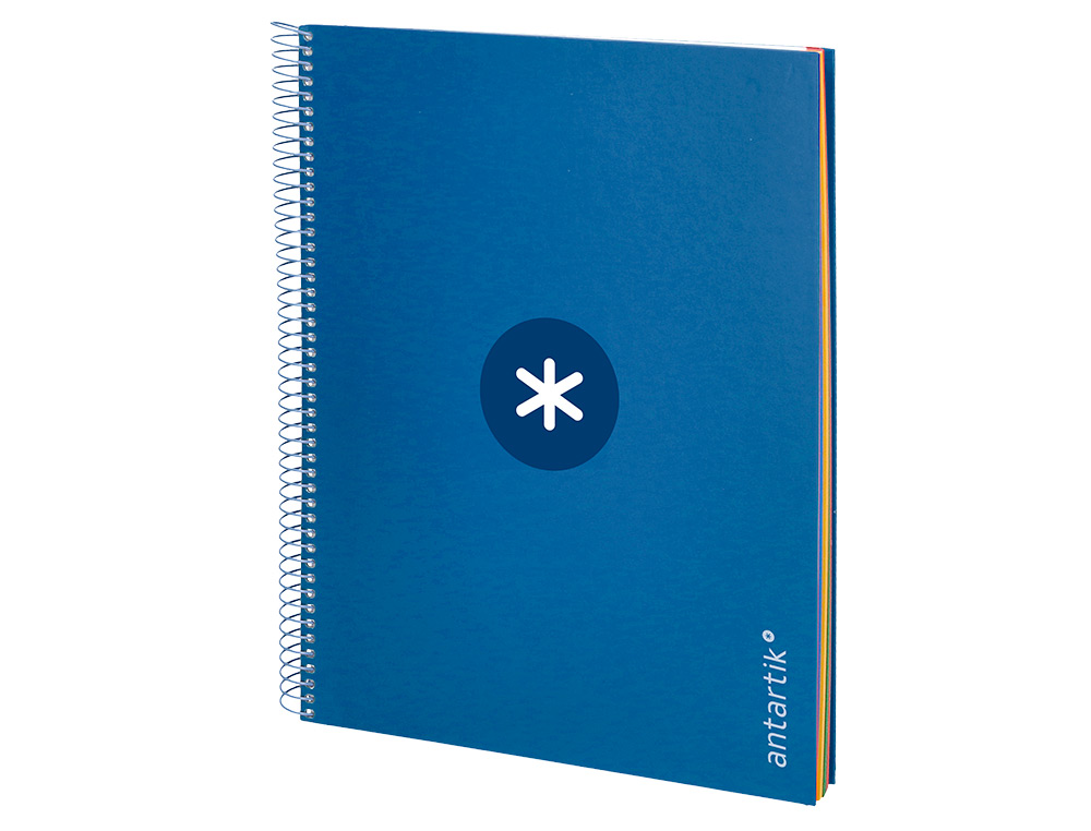 CADERNO ESPIRAL DIN A4 ANTARTIK CAPA FORRADA 120 F 100 GR PAUTADO 5 BANDAS COR AZUL ESCURO