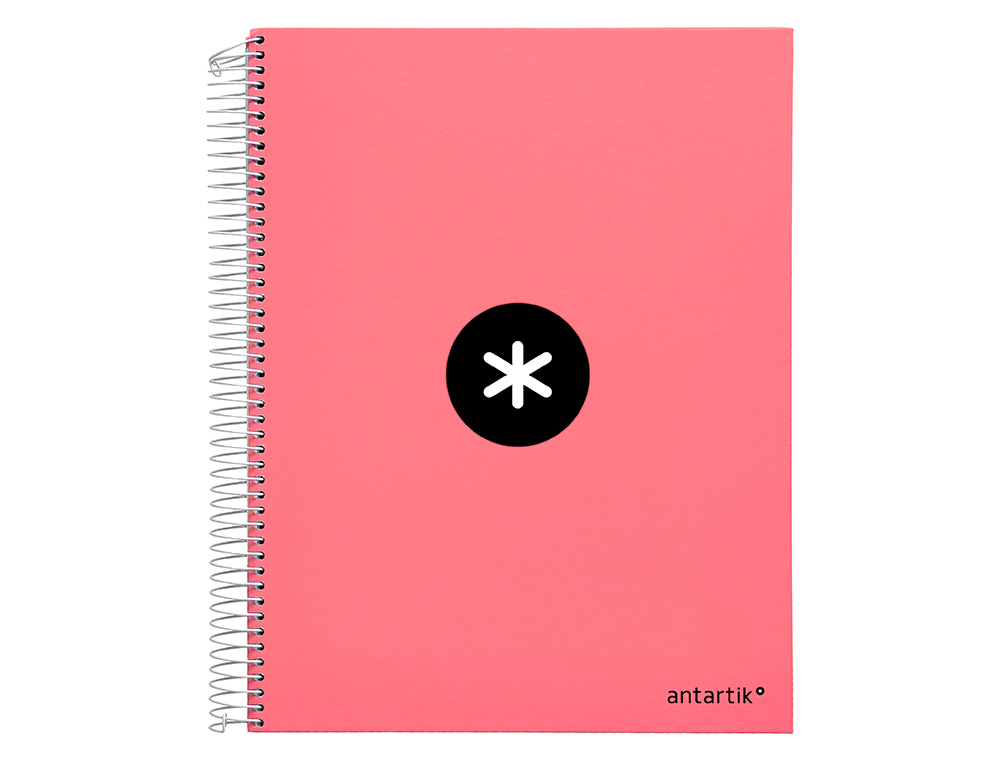 CADERNO ESPIRAL DIN A4 ANTARTIK CAPA FORRADA 120 F 100 GR LISO 5 BANDAS COR CORAL