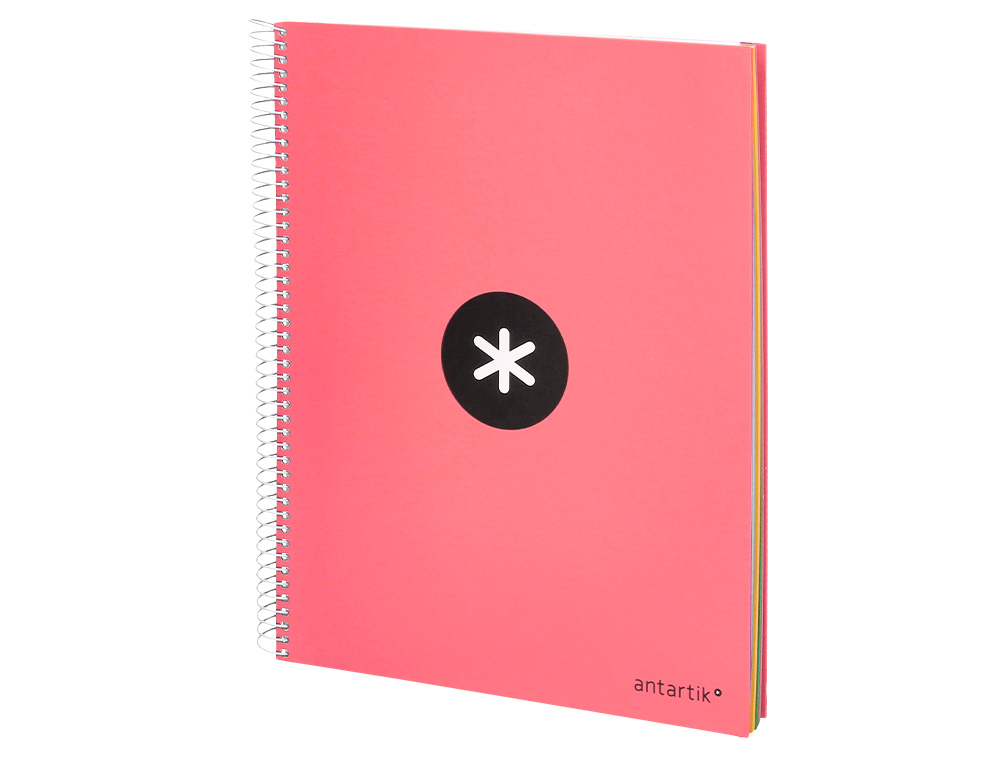 CADERNO ESPIRAL DIN A4 ANTARTIK CAPA FORRADA 120 F 100 GR LISO 5 BANDAS COR CORAL