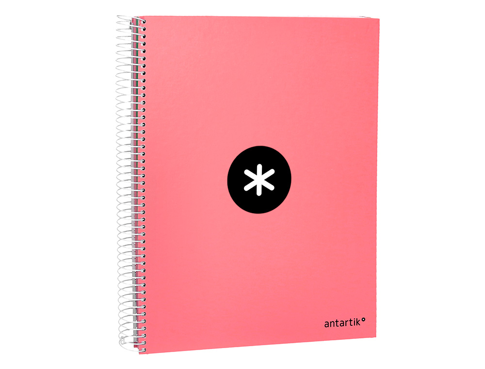 CADERNO ESPIRAL DIN A4 ANTARTIK CAPA FORRADA 120 F 100 GR LISO 5 BANDAS COR CORAL
