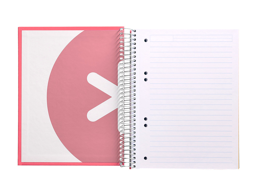 CADERNO ESPIRAL DIN A5 ANTARTIK CAPA FORRADA 120 F 100 GR QUADRICULA 5 MM 5 BANDAS COR CORAL