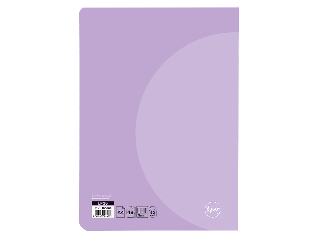 CADERNO AGRAFADO LIDERPAPEL 360 CAPA DE PLASTICO DIN A4 48 F 90 GR 5 MM DUPLA MARGEM CORES PASTEL SORTIDAS