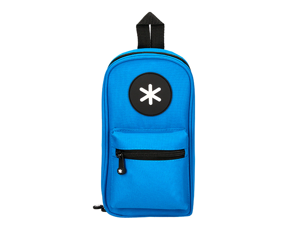 ESTOJO ESCOLAR ANTARTIK FORMA DE MOCHILA COM BOLSO E 4 DEPARTAMENTOS COR AZUL 230X50X120 MM