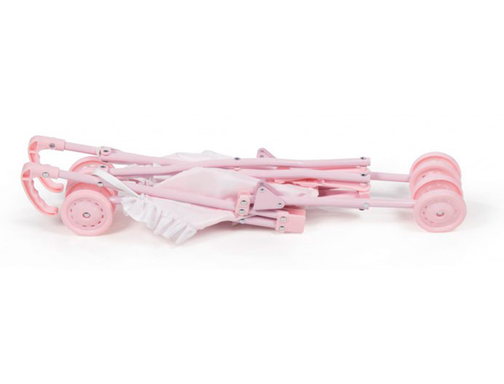 CARRINHO DE PASSEIO PARA BONECOS CARLOTA COR ROSA 550X270X410 MM