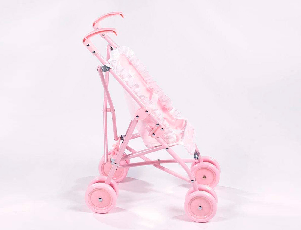CARRINHO DE PASSEIO PARA BONECOS CARLOTA COR ROSA 550X270X410 MM