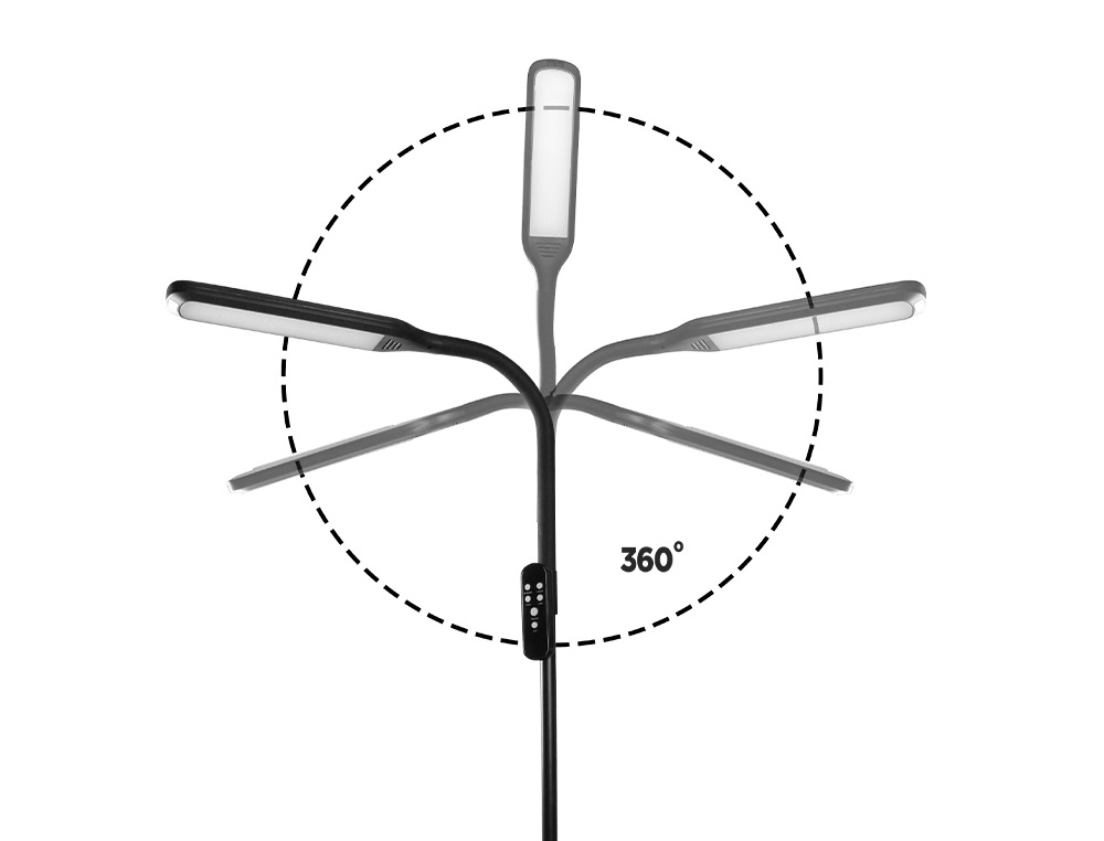 CANDEEIRO DE CHAO Q-CONNECT 15W COM CONTROLO REMOTO ALTURA 154 CM COR PRETO
