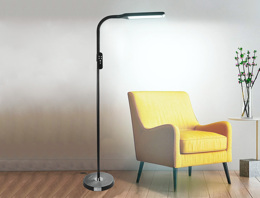 CANDEEIRO DE CHAO Q-CONNECT 15W COM CONTROLO REMOTO ALTURA 154 CM COR PRETO