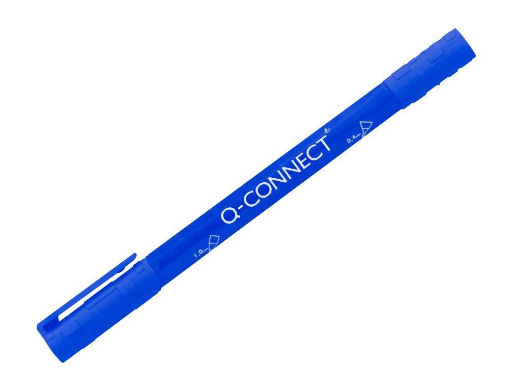 MARCADOR Q-CONNECT MARCADOR PERMANENTE DUPLA PONTA COR AZUL 0,4 MM E 1 MM